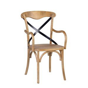 Estila Dizajnová masívna hnedá jedálenská stolička Chicago Cruz Tonet s opierkami na ruky 92 cm