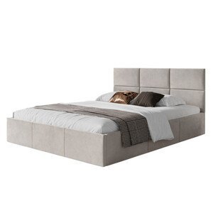 Čalúnená posteľ PORTO rozmer 140x200 cm Svetlo sivá