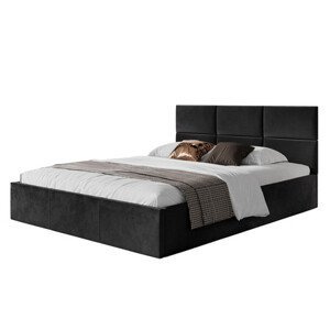 Čalúnená posteľ PORTO rozmer 160x200 cm Čierna