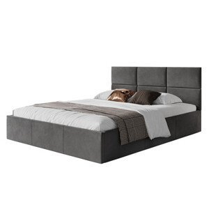 Čalúnená posteľ PORTO rozmer 160x200 cm Tmavo sivá