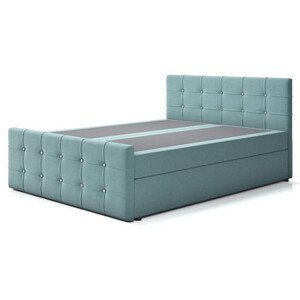 Čalouněná postel TRENTO s pružinovou matrací 180x200 cm Tyrkysová
