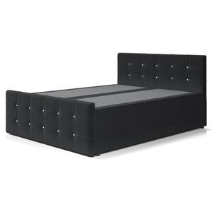 Čalouněná postel TRENTO s pružinovou matrací 180x200 cm Černá