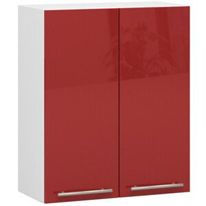 Kuchynská skrinka OLIVIA W60 H720 - biela/červený lesk