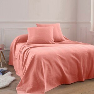 Jednofarebný tkaný prehoz na posteľ, bavlna