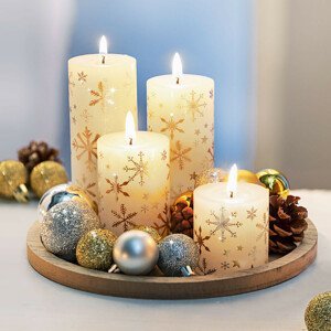 Dekoračná sada so sviečkami Biele Vianoce