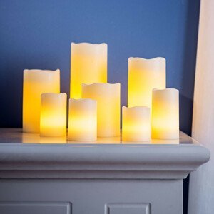 LED skutočné voskové sviečky, sada 8 ks