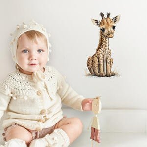 Malá žirafa - Nálepka na stenu