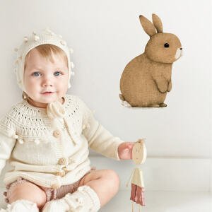 Detská nálepka - Hnedý zajko
