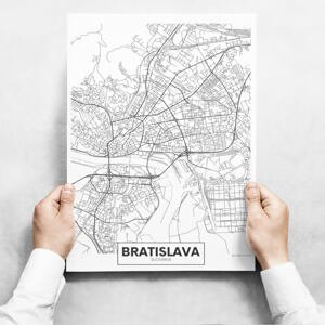 Obrazy na stenu - Map Of Bratislava II