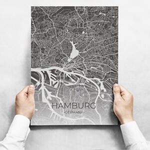Obrazy na stenu - Map Of Hamburg