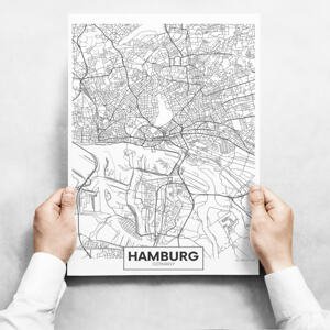 Obrazy na stenu - Map of Hamburg II