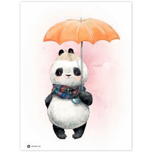 Tabuľka do detskej izby - Panda s dáždnikom