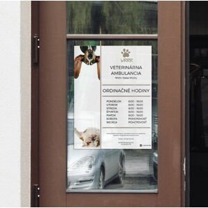 Ordinačné hodiny - Tabuľka na dvere pre veterinárnu ambulanciu
