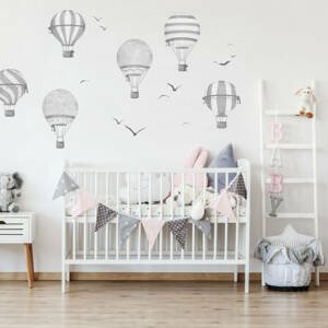 Sivé balóny - samolepky do detskej izby