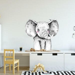 Nálepka - Veľký slon v čiernobielej