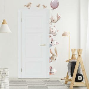 Nálepky na steny do detskej izby - Akvarelové zvieratká okolo dverí