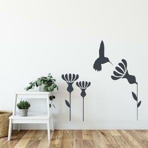 Nálepka na stenu - Kolibrík a kvet