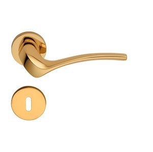 Kľučka na dvere LI - IBIS 691 - R 025 ZLL - zlatá lesklá - pozlátená (OZ) | MP-KOVANIA.sk