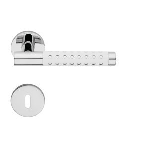 Kľučka na dvere LI - CAVITY 1726 - R 025 CHL/BIL - chróm lesklý/biela lesklá (BL) | MP-KOVANIA.sk
