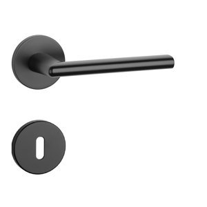 Kľučka na dvere AT - KALMIA - R 7S CIM - čierna matná (BLACK) | MP-KOVANIA.sk