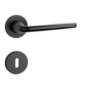 Kľučka na dvere AS - HIACYNTA - R 5S CIM - čierna matná (BK) | MP-KOVANIA.sk