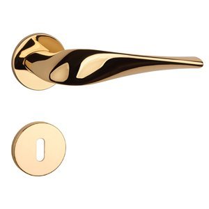 Kľučka na dvere AS - PETUNIA - R 5S ZLL - zlatá lesklá (LG) | MP-KOVANIA.sk