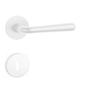 Kľučka na dvere AT - IRGA - R 7S BIM - biela matná (WHITE) | MP-KOVANIA.sk