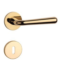 Kľučka na dvere AT - IRGA - R 7S ZLL PVD - zlatá lesklá (GOLD PVD) | MP-KOVANIA.sk