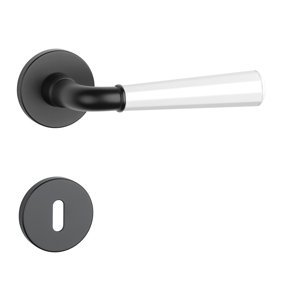 Kľučka na dvere ASM - MARIGOLD 2 - R 7S CIM/BIM - čierna matná/biela matná (BK/WH/WH) | MP-KOVANIA.sk