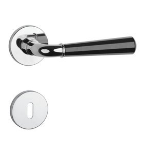 Kľučka na dvere ASM - MARIGOLD 2 - R 7S CHL/CIM - chróm lesklý/čierna matná (LC/BK/BK) | MP-KOVANIA.sk