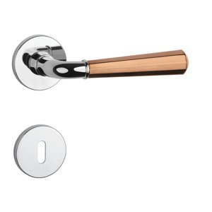 Kľučka na dvere ASM - MARIGOLD 2 - R 7S CHL/MEM - chróm lesklý/meď matná (LC/PN/PN) | MP-KOVANIA.sk
