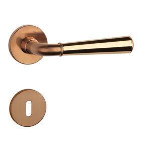Kľučka na dvere ASM - MARIGOLD 2 - R 7S MEM/ZLL - meď matná/zlatá lesklá (PN/LG/LG) | MP-KOVANIA.sk