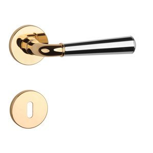 Kľučka na dvere ASM - MARIGOLD 2 - R 7S ZLL/CHL - zlatá lesklá/chróm lesklý (LG/LC/LC) | MP-KOVANIA.sk