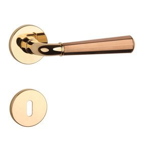 Kľučka na dvere ASM - MARIGOLD 2 - R 7S ZLL/MEM - zlatá lesklá/meď matná (LG/PN/PN) | MP-KOVANIA.sk