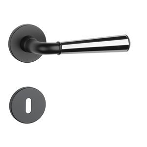 Kľučka na dvere ASM - MARIGOLD 3 - R 7S CIM/CHL/CIM - čierna matná/chróm lesklý/čierna matná (BK/LC/BK) | MP-KOVANIA.sk
