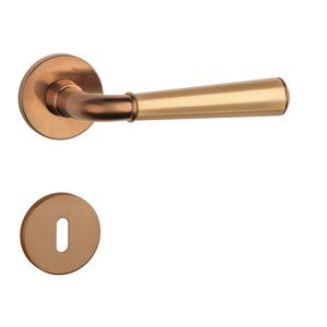 Kľučka na dvere ASM - MARIGOLD 3 - R 7S MEM/ZLM/MEM - meď matná/zlatá matná/meď matná (PN/KG/PN) | MP-KOVANIA.sk