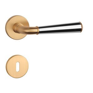 Kľučka na dvere ASM - MARIGOLD 3 - R 7S ZLM/CHL/ZLM - zlatá matná/chróm lesklý/zlatá matná (KG/LC/KG) | MP-KOVANIA.sk