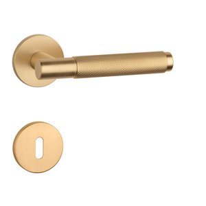 Kľučka na dvere AT - MOLINIA - R 7S ZLM - zlatá matná (GOLD SATIN) | MP-KOVANIA.sk