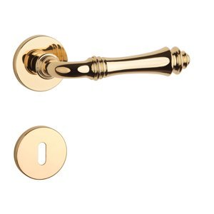 Kľučka na dvere AS - CAMELIA - R 7S ZLL - zlatá lesklá (LG) | MP-KOVANIA.sk