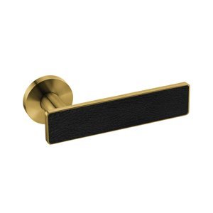 Kľučka na dvere JNF - FRAME CONTOUR 436 - R ZLM PVD - zlatá matná/čierna koža (TG) | MP-KOVANIA.sk