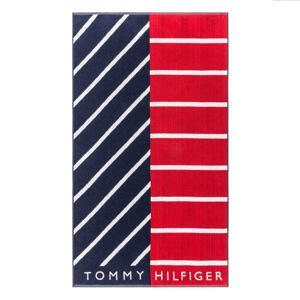 Tommy Hilfiger PLÁŽOVÁ OSUŠKA, 90/160 cm, modrá, červená