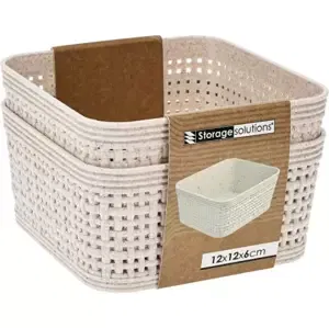 Úložný košík (2 ks) 12x12 cm, béžový%