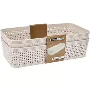 Úložný košík (2 ks) 25,3x13,3 cm, béžový%