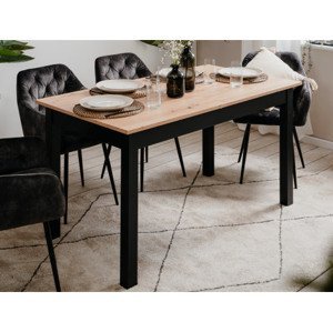 Rozkladací jedálenský stôl Coburg 137x80 cm, čierny/dub artisan%
