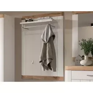 Nástenný šatníkový panel s poličkou Laredo, biela/dub nox%