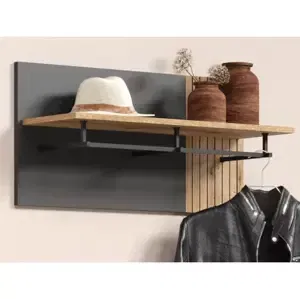 Nástenný šatníkový panel Esteban, antracit/dub evoke%