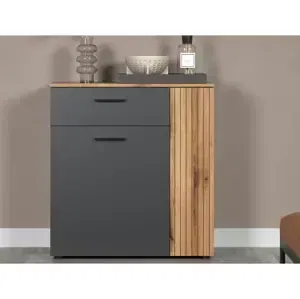 Skrinka so zásuvkou Esteban 80 cm, antracit/dub evoke%