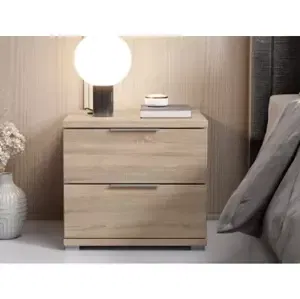 Nočný stolík s 2 zásuvkami Smilla, výška 43 cm, dub sonoma%