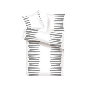 Obliečky Porto 140x220 cm, šedo-biele%