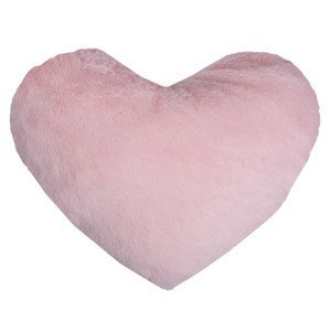 Dekoračný vankúš Srdce 30x40 cm, ružový, imitácia králičej kožušiny%